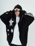 Star Power Oversized Knitted Cardigan - Vintage Y2K Collection