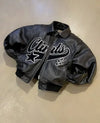 Y2K Hip Hop Leather Jacket Retro Embroidery