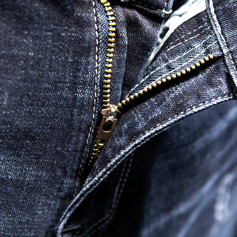 Ripped Slim-fit Denim Jeans Korean Style Stretchy Versatile