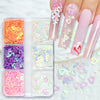 Red Valentines Day Nail Glitter Love Heart Sequins Powder For Art