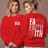 FAITH Letter Print Fleece Hoodie for Women