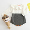 Kids Romper Baby Girl Long Sleeve Knitting Romper Girls Patchwork Jumpsuit