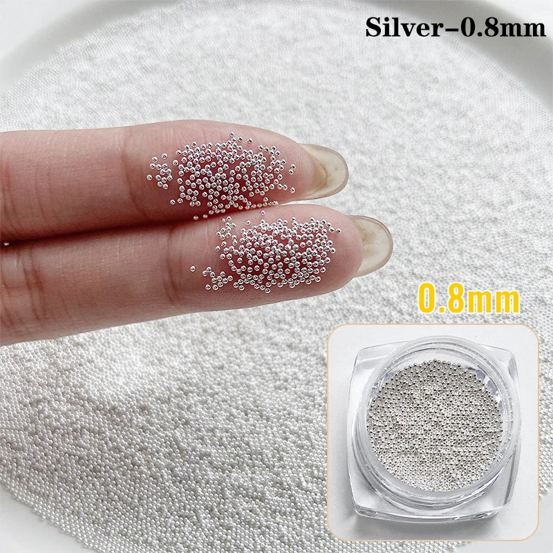 0.4mm-1.5mm Nail Art Beads Steel Ball Metal Micro Caviars Alloy