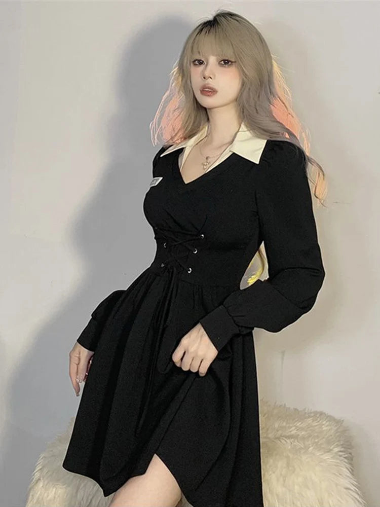 Elegant Oversize Black Dress