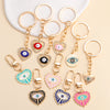 Delicate Evil Blue Eye Enamel Zircon Keychain Love Heart Devil's eye