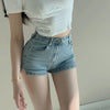 Denim Side Split Low Waist Skinny Shorts Women