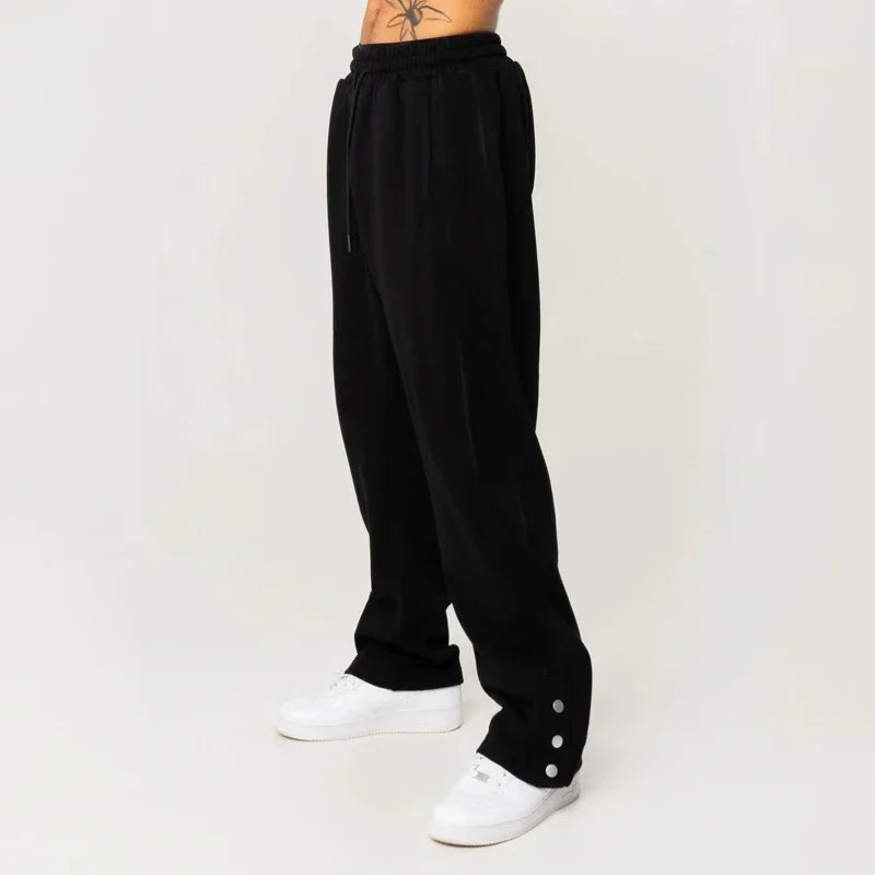 Men's cotton casual pants, street fashion, sporty, fit, Wstring,camping size