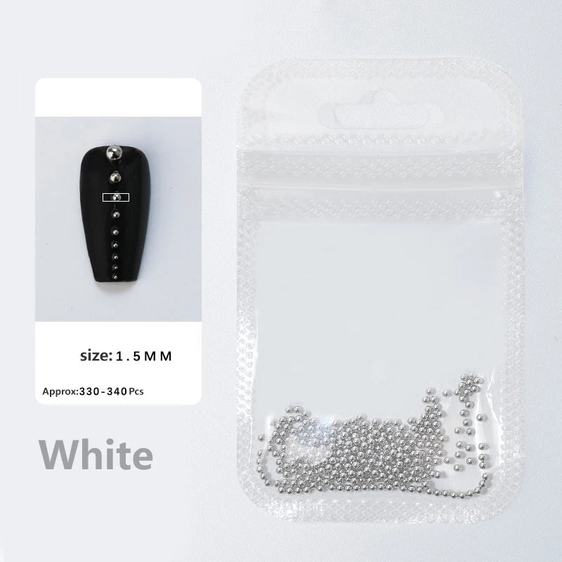 0.4mm-1.5mm Nail Art Beads Steel Ball Metal Micro Caviars Alloy