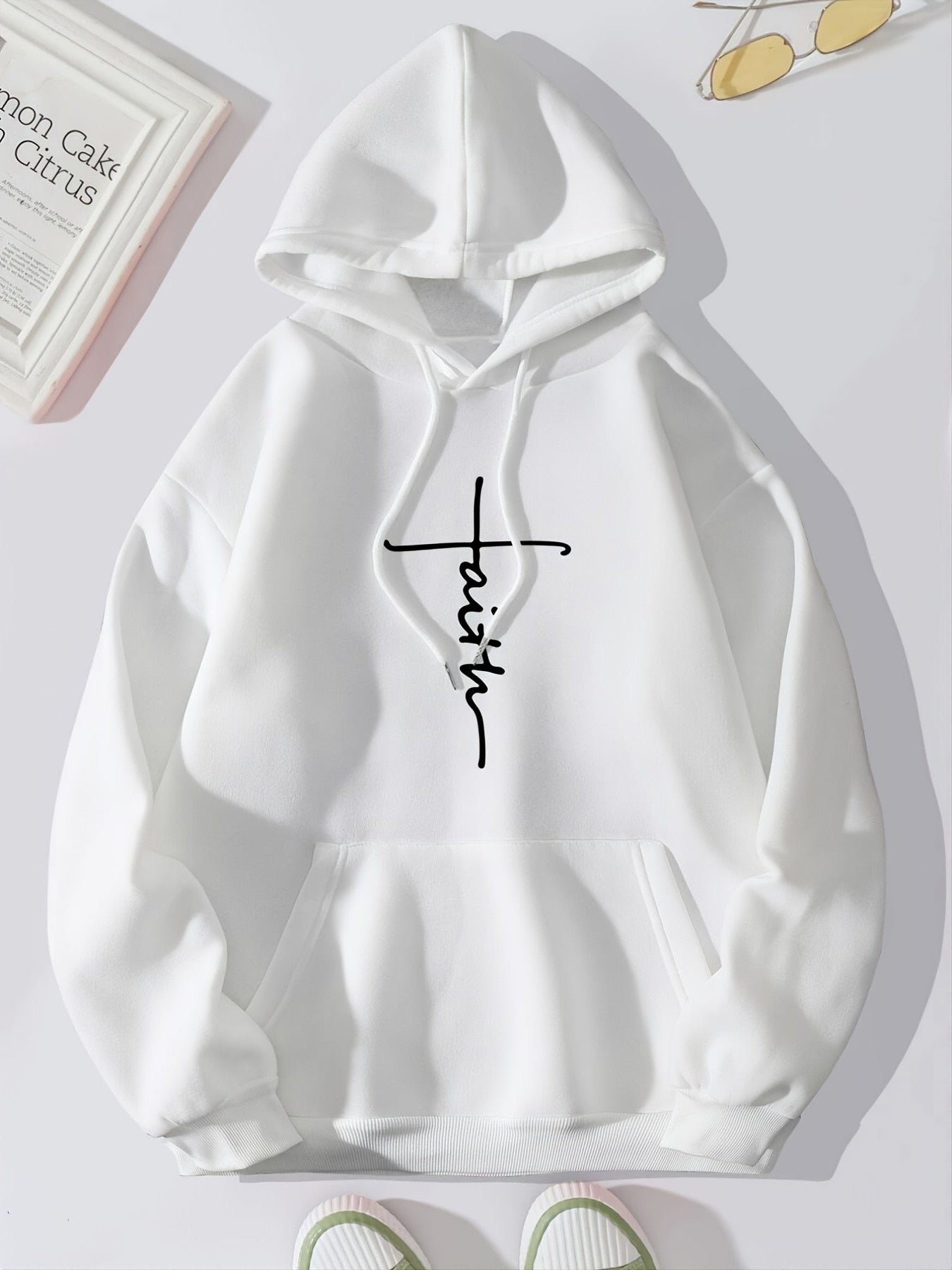 Faith Over Fear Hoodie - Cotton Letter Printing Sweatshirt Pullover