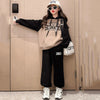 Thicken Children Tracksuit Outfit Plush Hooded Spliced