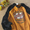 Retro mens long T Shirt Raglan Shoulder loose top Oversize Hip Hop Y2K