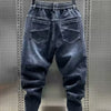 2024 Autumn Men's Fleece Jeans Stretchable Loose