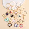 Delicate Evil Blue Eye Enamel Zircon Keychain Love Heart Devil's eye