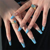 Colorful Glossy Acrylic Press On Nails Long Coffin Tips