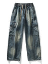 Men's Jeans Flap Pockets Lightweight Denim Cargo Pants Baggy Jeans