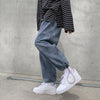2024 Harajuku Style Men's Quick-Leg Pants Casual Feet Trousers, Loose Plaid Jeans