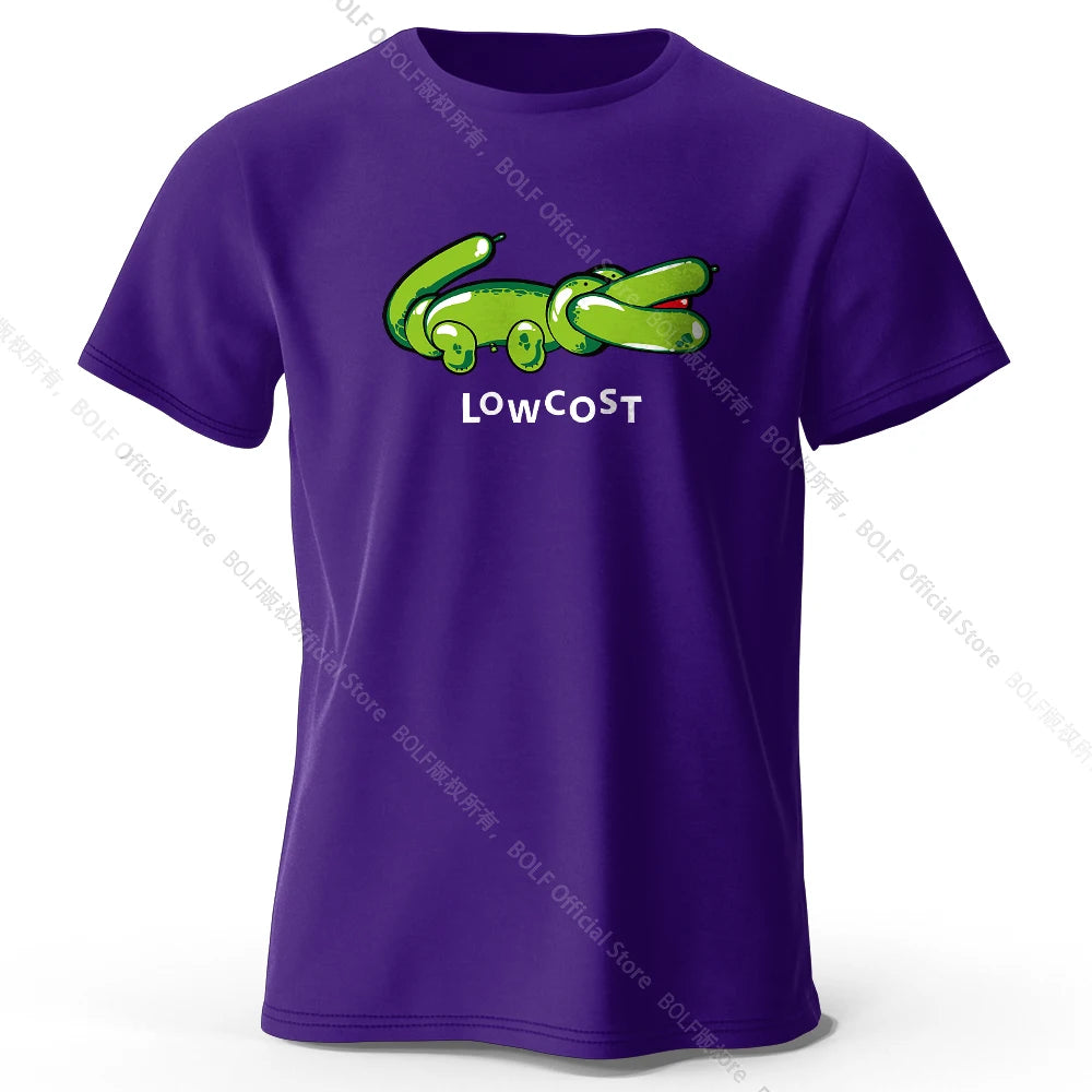 Mens Lowcost Crocodile Joke Tshirt 100 Cotton Oversized Funny Tee