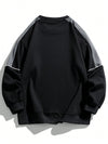 Men's Raglan Sleeves Fashionable Contrasting Round Neck Sweatshirt