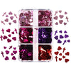 Red Valentines Day Nail Glitter Love Heart Sequins Powder For Art