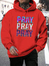 Pray Print Men's Casual Fleece Hoodie