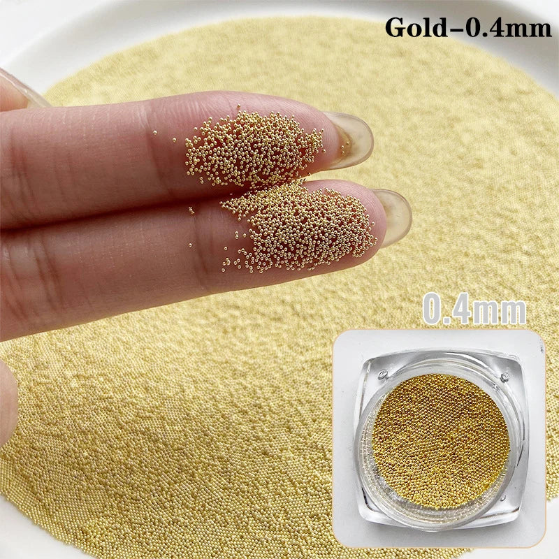 0.4mm-1.5mm Nail Art Beads Steel Ball Metal Micro Caviars Alloy