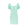 Women's Green Plaid Mini Dress Summer Short Sleeve Streetwear