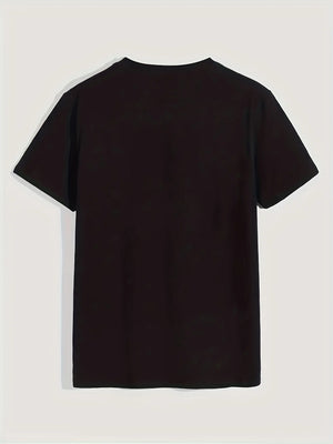 Men's Casual Loose Print Round Neck T-shirt Top