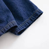 Y2K Denim Blue Women Shirt Double Pockets Cropped Blouse Elegant
