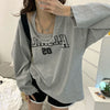 Y2k Baggy Halter Two Piece Sweatshirt Women Letter Print Loose Aesthetic Hoodies