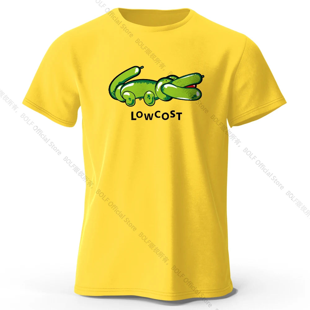 Mens Lowcost Crocodile Joke Tshirt 100 Cotton Oversized Funny Tee