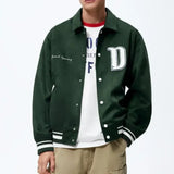 Autumn Fashion: Stylish Suede Varsity Jacket with American Flair for Men