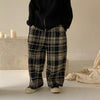 Kids Pants Plaid Printed Wide-leg Pants Winter Clothes