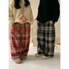 Kids Pants Plaid Printed Wide-leg Pants Winter Clothes
