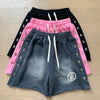 Washed Black Pure Cotton Hell Star Shorts High Quality Casual