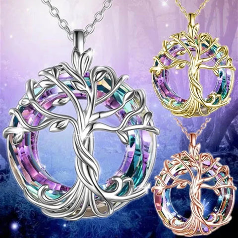Exquisite Tree Of Life Necklaces Celtic Family Crystal Jewelry Gifts For Women