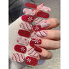 Festive Pink and Red Christmas Nail Stickers