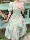 Fashion A Line Slim Korean Sweet Floral Dress