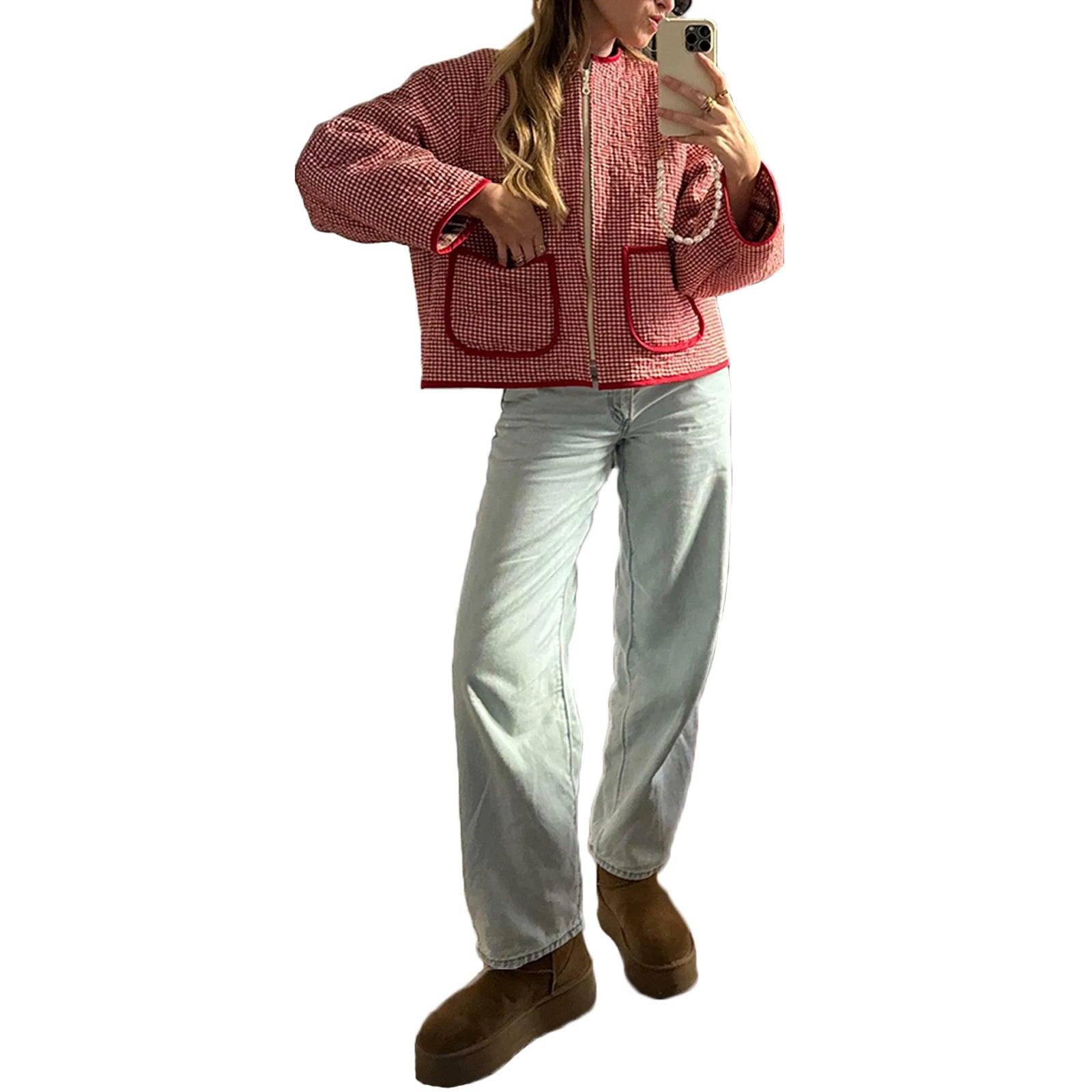 Zip Up Jacket Vintage Winter Outwear 2024 Streetwear