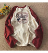 Retro mens long T Shirt Raglan Shoulder loose top Oversize Hip Hop Y2K