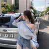 Elegant Streetwear Off Shoulder Striped Shirts