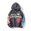 Graffiti Print Padded Sweatshirt Lucky Me I See Ghosts Graphic Y2k