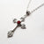 Gothic Chic: Large Cross Beaded Pendant Necklace - Red Jewelry for the Latest Fashion Look