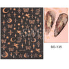 3d Bronzing Laser Cross Stars Y2k Nail Sticker Adhesive Manicure