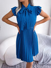 Bow Collar Lace-Up Dress