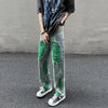 Men Ripped Denim Jeans Loose Fit Hip Hop Trousers
