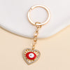 Delicate Evil Blue Eye Enamel Zircon Keychain Love Heart Devil's eye