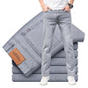 Thin Men's Elastic Cotton Jeans Fashion Gray Comfortable