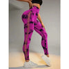 Women Tie Dye Mesh Leggings Sports Hollow Out Yoga Pants Fitness Sportswear