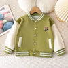 2024 Boys Baseball Jacket Baby Letter Round Collar Coat