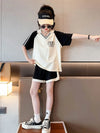 Stylish Summer Set for Girls V-Neck T-shirts and Shorts